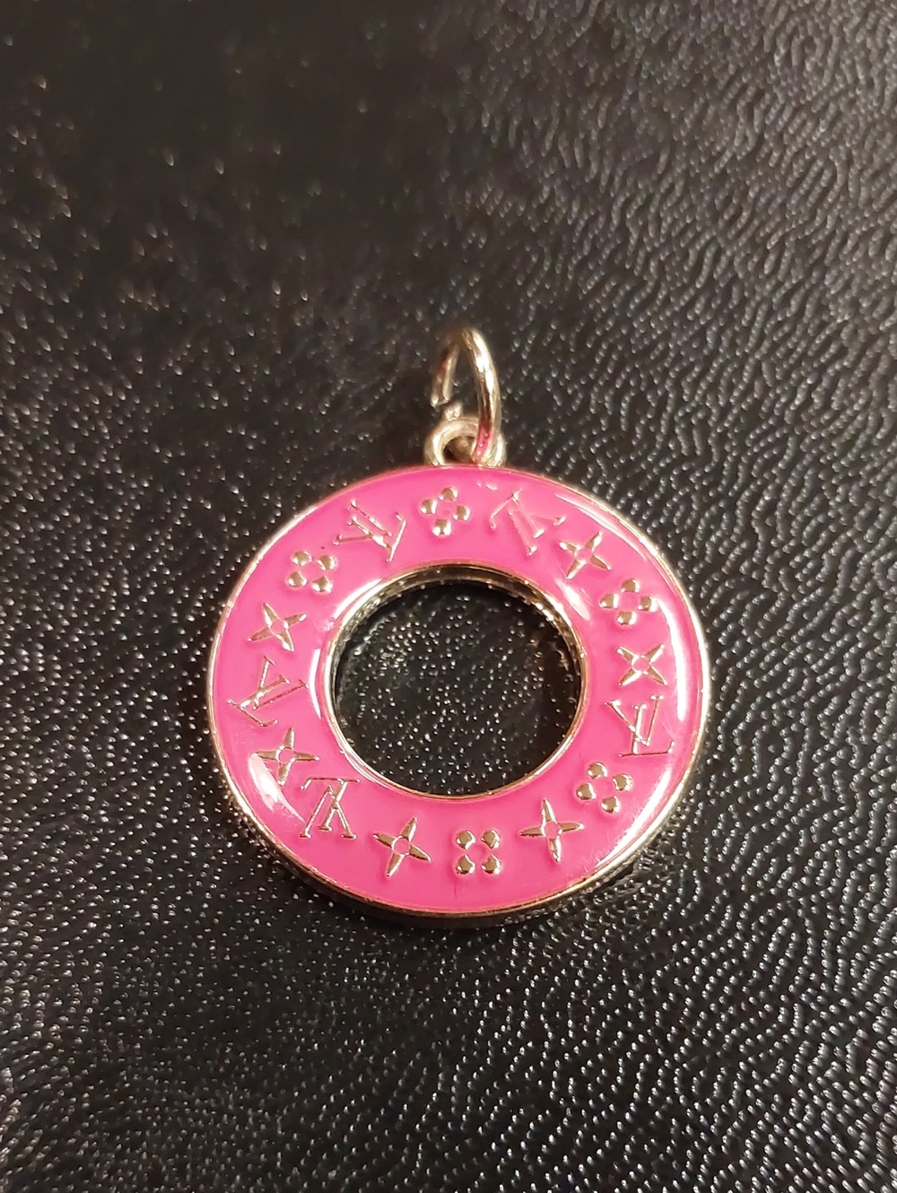 LV Pink & Gold Enamel Circle Charm Pendant. 1/$17 or 2/$25 Charms.
